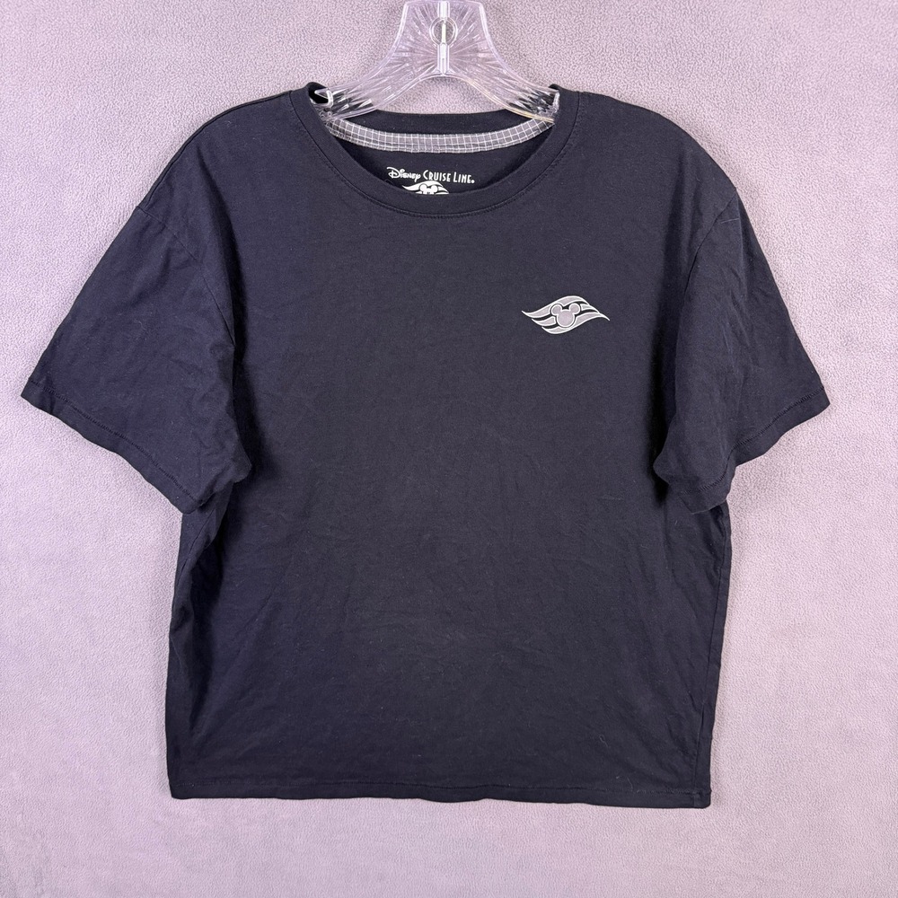 Disney Cruise Line Disney Wish T Shirt Mens Medium Black Ship Blueprint Graphic